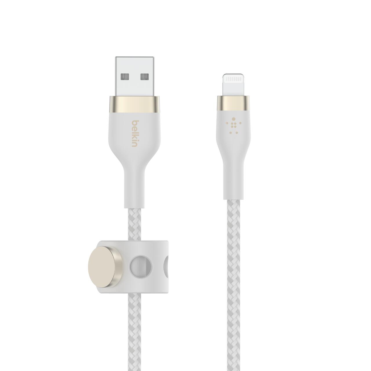 Belkin BoostCharge Pro Flex USB-A Kabel mit Lightning Connector (2m, Weiß) Belkin BoostCharge Pro Flex USB-A Kabel mit Lightning Connector (2m, Weiß)